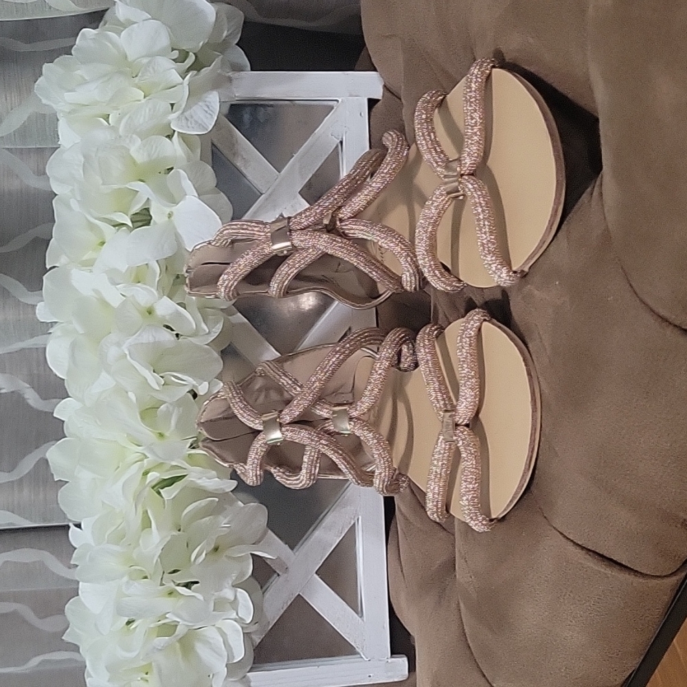 Womens Size 8 Rose Gold Sandals
